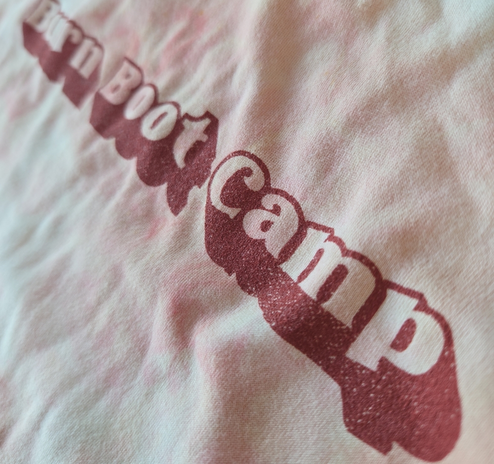Burn Bo9t Camp Soft Pink Graphic Tank Top